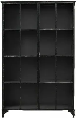 Downtown Wide 2 Door Display Cabinet - Black