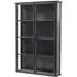 Downtown Wide 2 Door Glass Wall Display Cabinet - Black