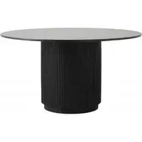 Erie 4 Seater Round Dining Table - Black, Marble