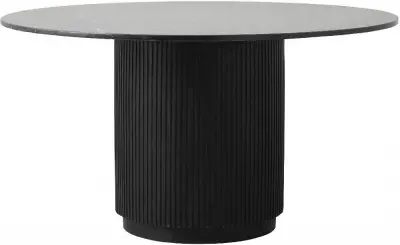 Erie 4 Seater Round Dining Table - Black, Marble image