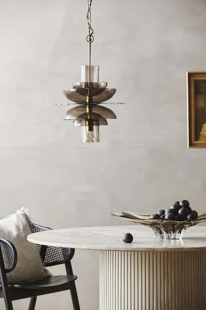 Erie 4 Seater Round Dining Table - White, Marble