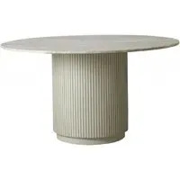 Erie 4 Seater Round Dining Table - White, Marble