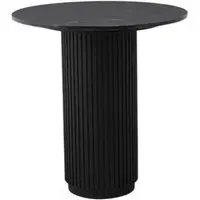 Erie Round Cafe Table - Black, Marble