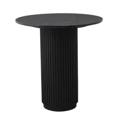 Erie Round Cafe Table - Black, Marble image