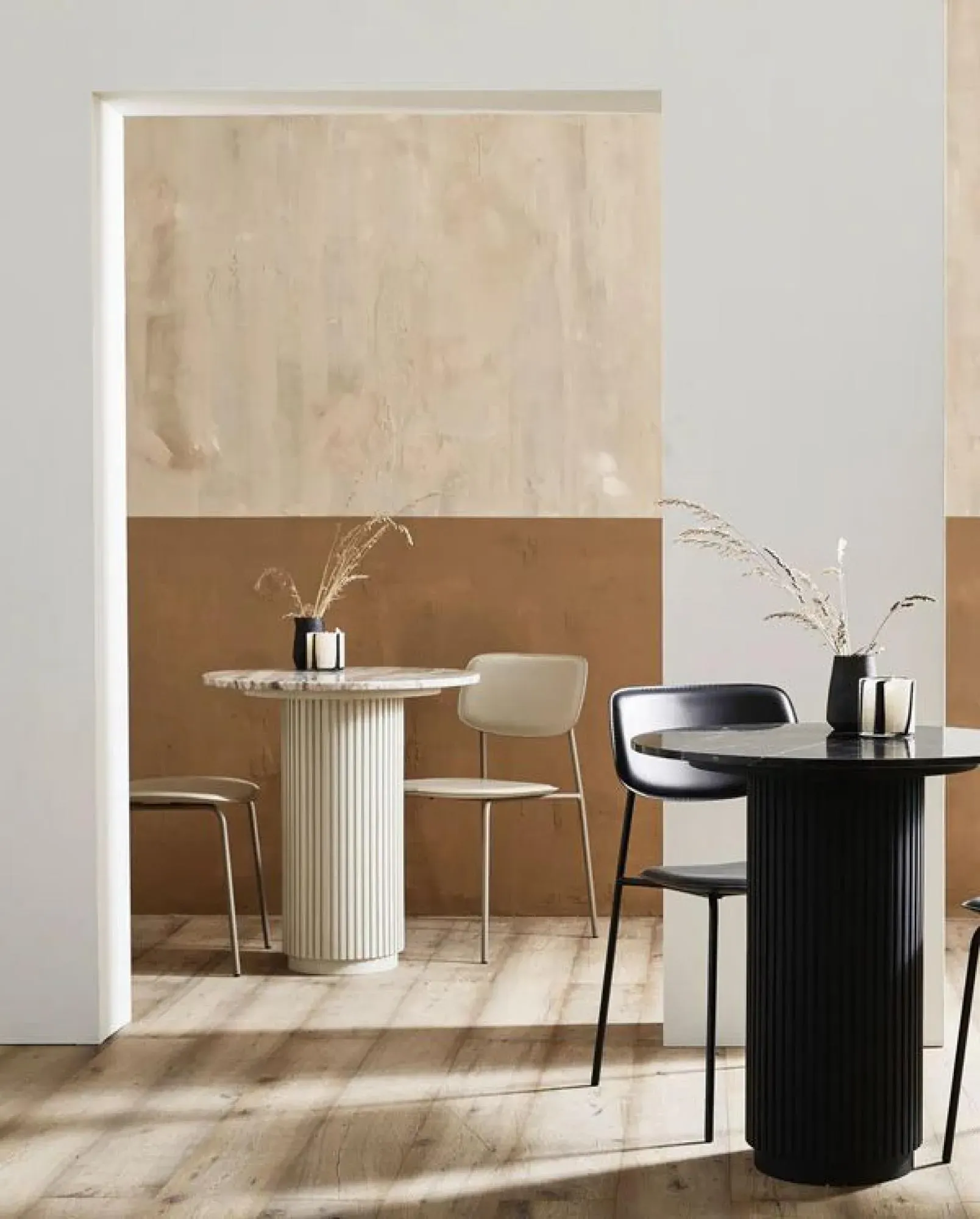 Erie Round Cafe Table - Ivory, Marble