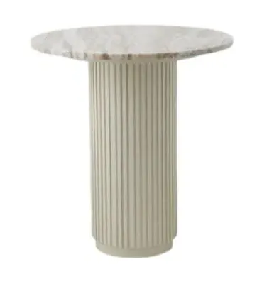 Erie Round Cafe Table - Ivory, Marble
