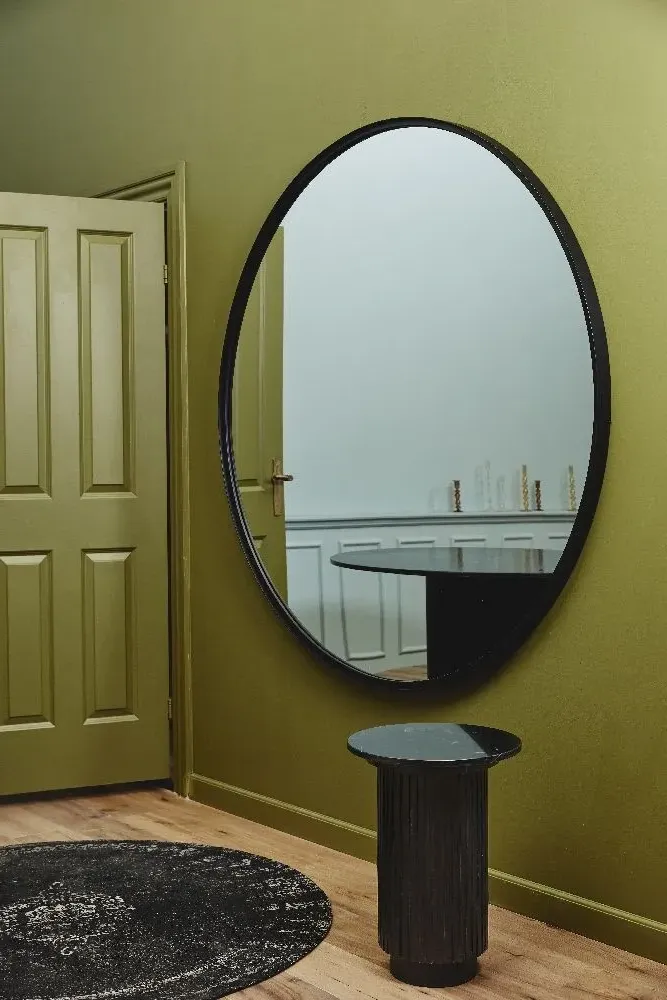 Erie Round Side Table - Black, Marble