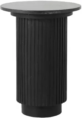 Erie Round Side Table - Black, Marble image