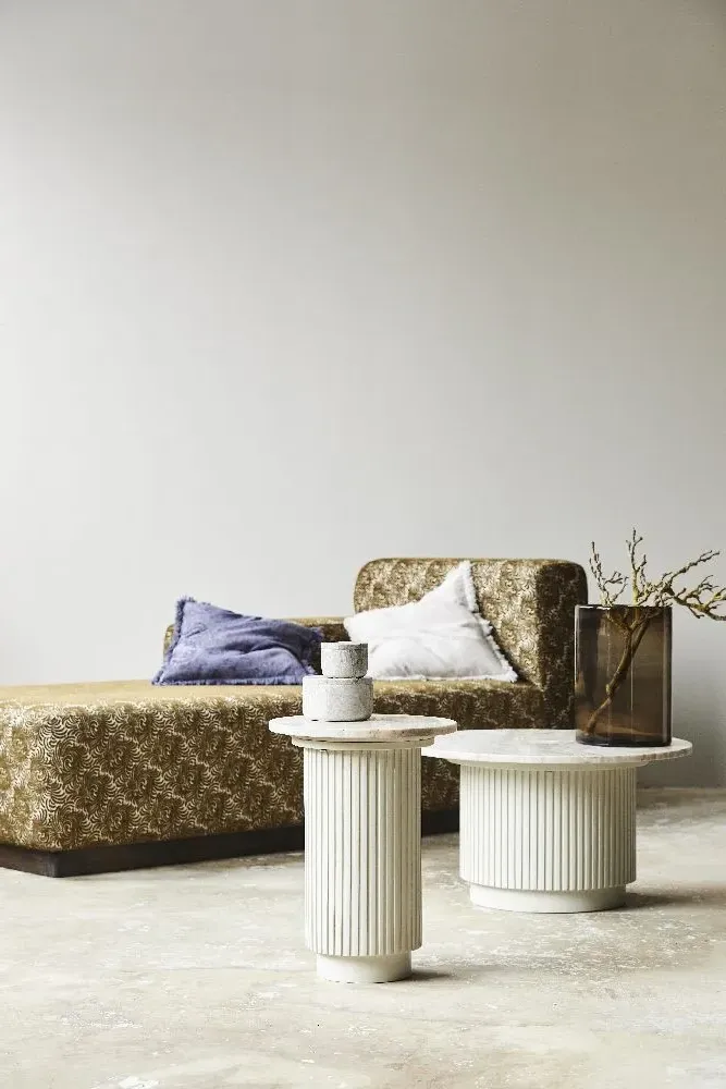 Erie Round Side Table - Ivory, Marble