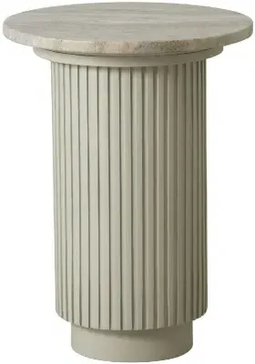 Erie Round Side Table - Ivory, Marble
