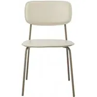 Esa Dining Chair Set of 2 - Beige, Faux Leather