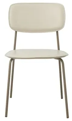 Esa Dining Chair Set of 2 - Beige, Faux Leather image