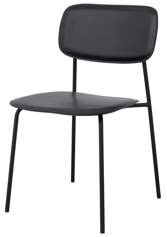Esa Dining Chair Set of 2 - Black, Faux Leather