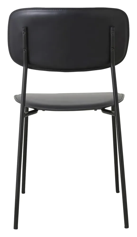 Esa Dining Chair Set of 2 - Black, Faux Leather