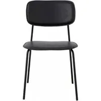 Esa Dining Chair Set of 2 - Black, Faux Leather