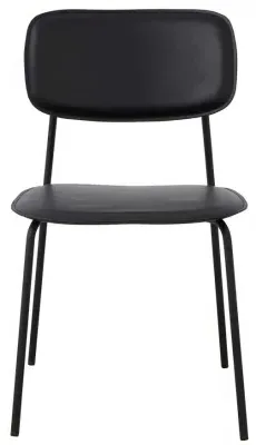 Esa Dining Chair Set of 2 - Black, Faux Leather