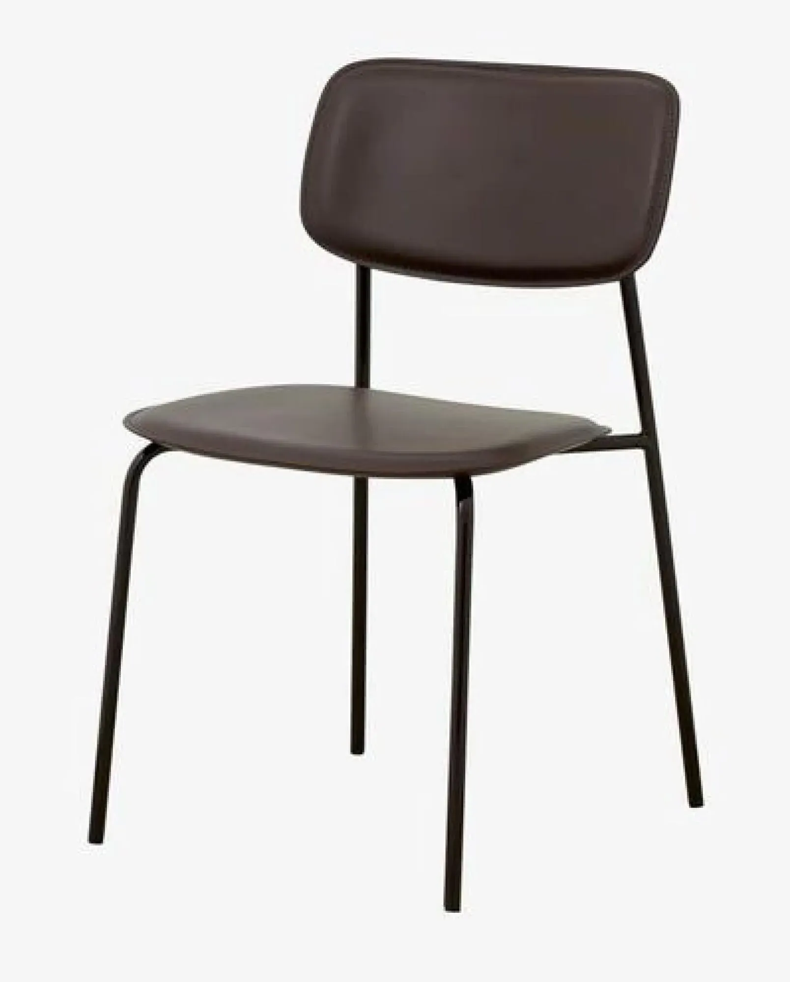 Esa Dining Chair Set of 2 - Brown, Faux Leather