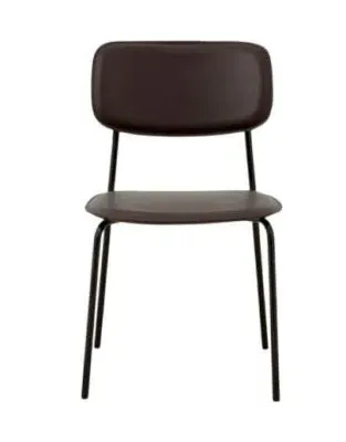 Esa Dining Chair Set of 2 - Brown, Faux Leather
