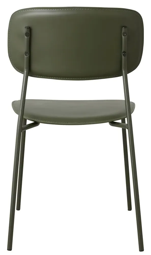 Esa Dining Chair Set of 2 - Green, Faux Leather
