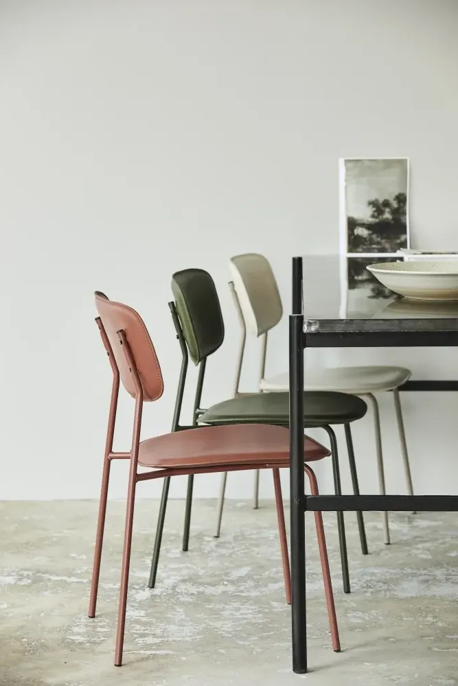 Esa Dining Chair Set of 2 - Green, Faux Leather