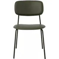 Esa Dining Chair Set of 2 - Green, Faux Leather