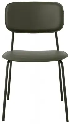 Esa Dining Chair Set of 2 - Green, Faux Leather