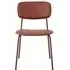 Esa Dining Chair Set of 2 - Rust Red, Faux Leather