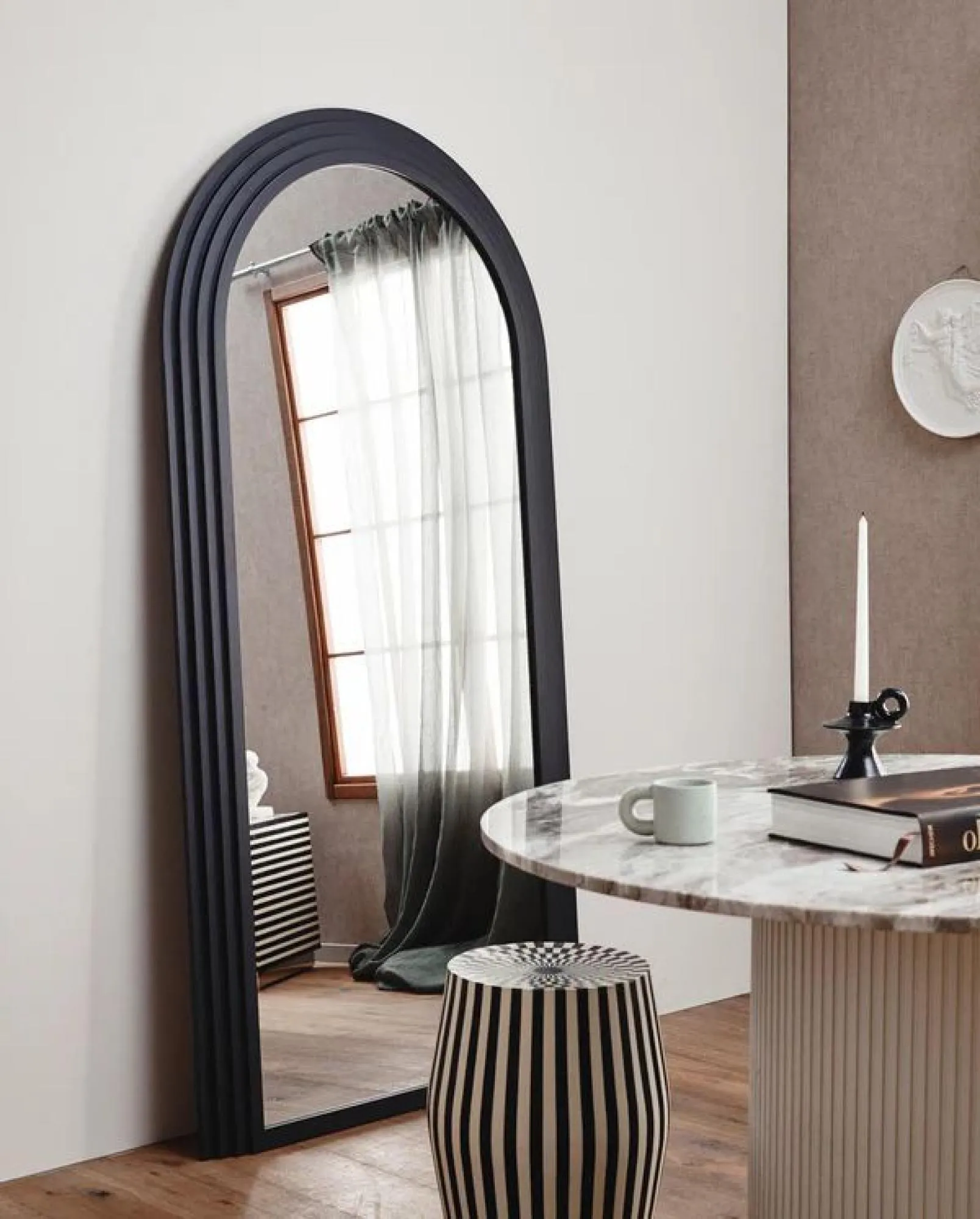 Falco Standing Mirror - Anthracite, Metal