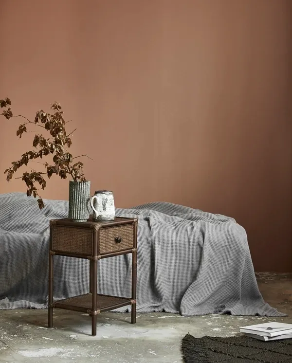 Hayes Rattan Side Table - Brown