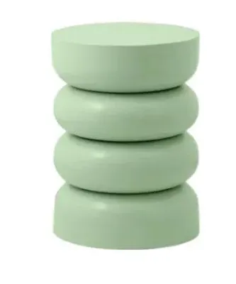 Jubba Round Side Table - Light Green, Metal