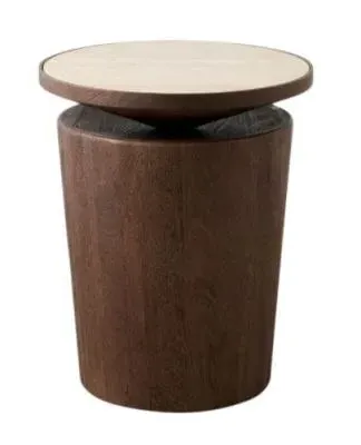 Kwando Round Side Table - Walnut, Mango Wood
