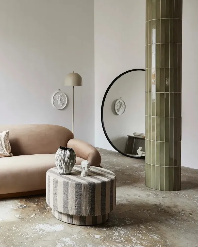 Ladoga Fabric Pouf - Natural