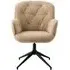 Lea Swivel Office Chair - Beige, Boucle Fabric