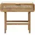Merge Console Table with Glass Top - Teak, Rattan
