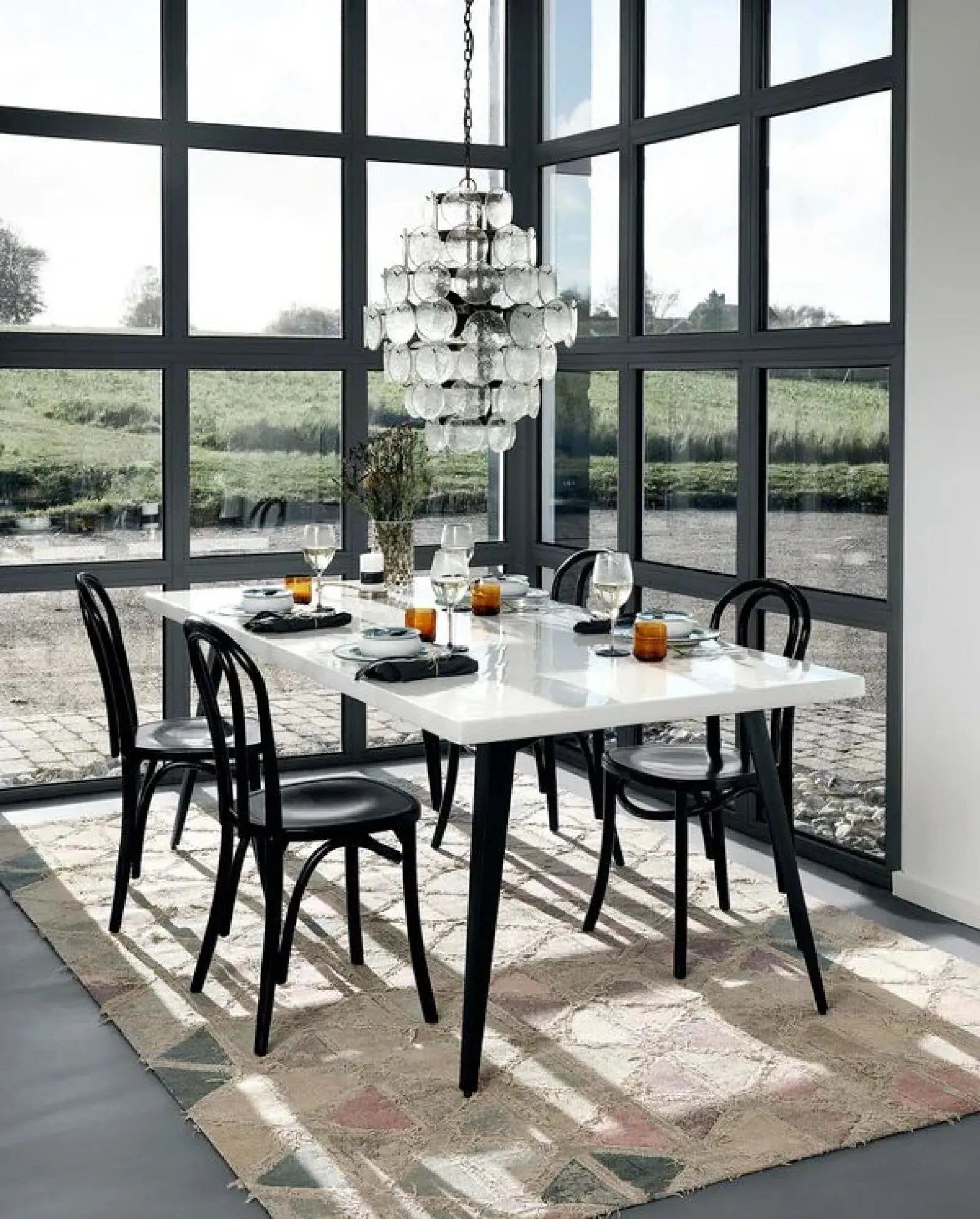 Metal Large Hanging Lamp - Glass