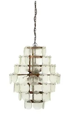 Metal Large Hanging Lamp - Glass