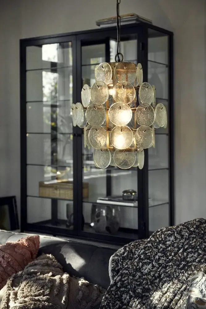 Mondo 2 Door Glass Display Cabinet - Black