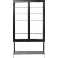 Mondo 2 Door Glass Display Cabinet - Black