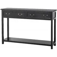 Moss 2 Drawer Console Table - Black, Mango Wood
