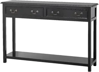 Moss 2 Drawer Console Table - Black, Mango Wood image