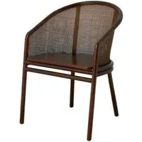 Mosso Dining Chair Set of 2 - Dark Brown, Teak and Rattan