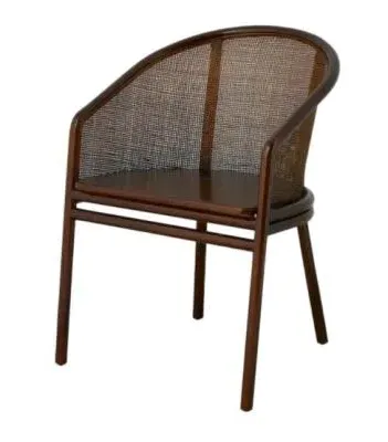 Mosso Dining Chair Set of 2 - Dark Brown, Teak and Rattan image