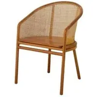 Mosso Dining Chair Set of 2 - Light Brown, Teak and Rattan