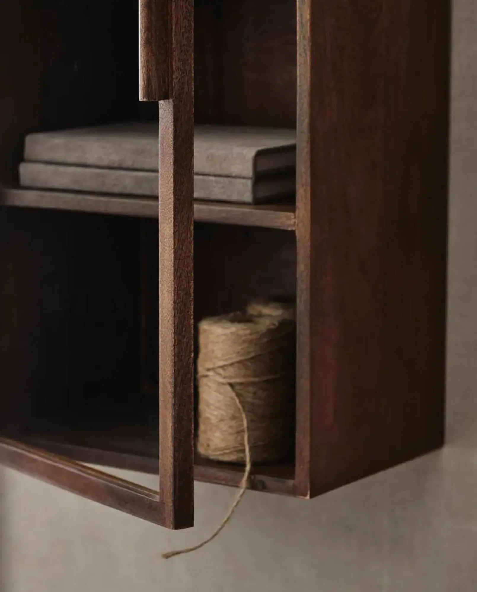 Nango 1 Door Wall Display Cabinet - Dark Brown