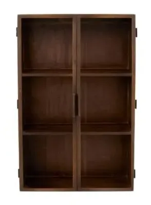 Nango 2 Door Wall Cabinet - Dark Brown, Mango Wood image