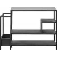 NORDAL Bookcase with Glass Top - Black