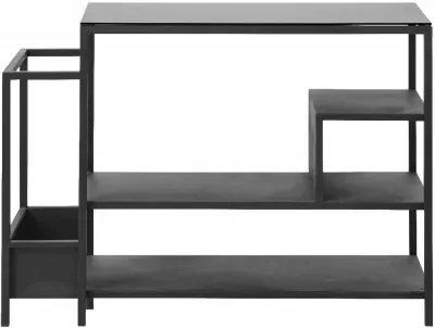NORDAL Bookcase with Glass Top - Black image