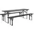 NORDAL Large Dining Table with 2 Bench - Black