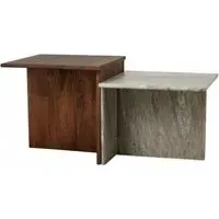 Odta Low Coffee Table - Wood, Marble