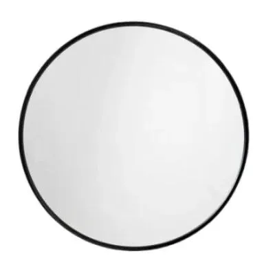 Ortega Round Wall Mirror - Black, Metal